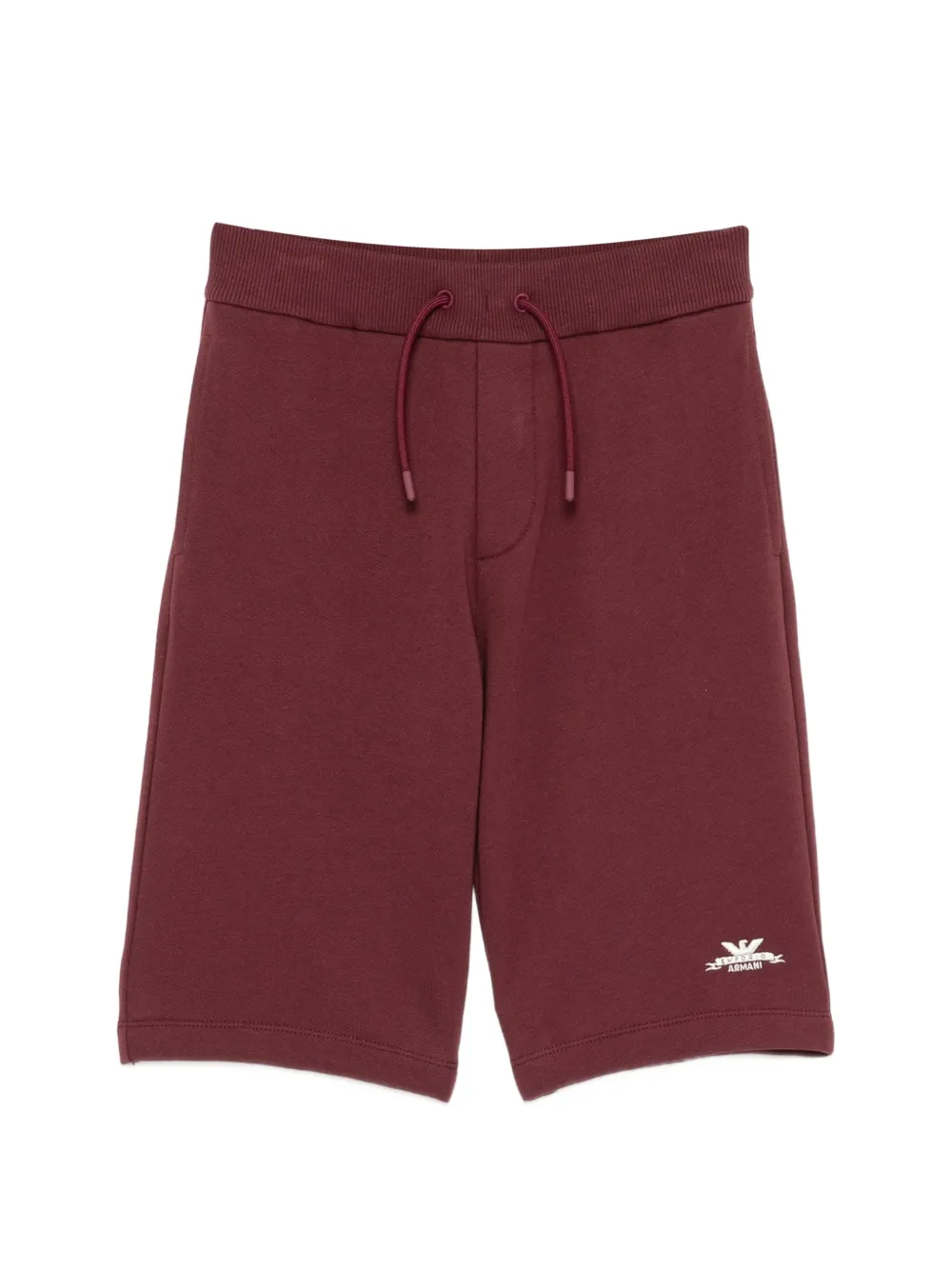 Emporio Armani Kids logo-print drawstring shorts - Rosso