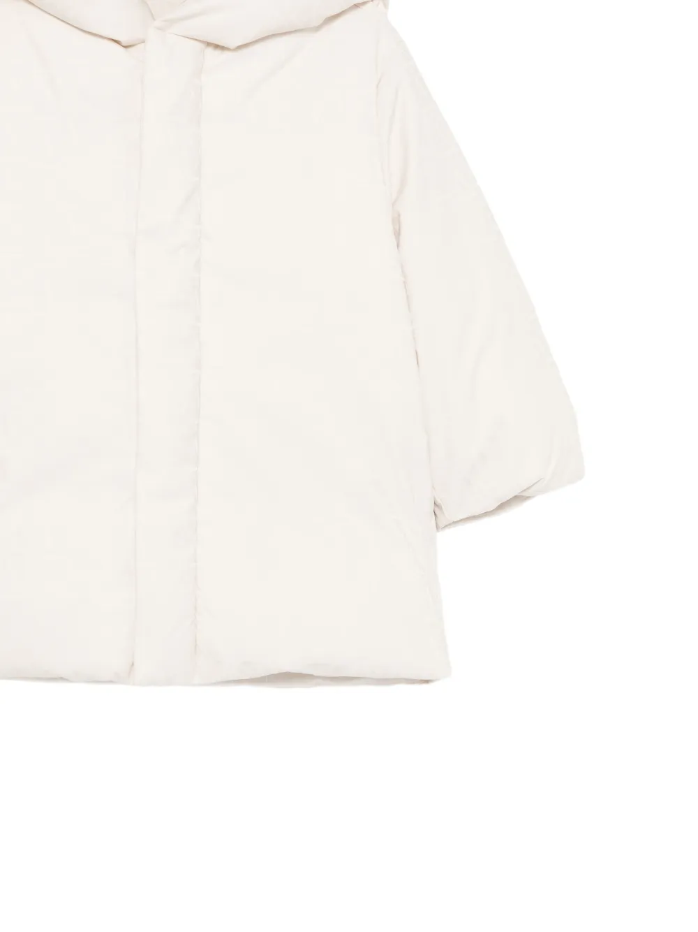 Emporio Armani Kids Donsjack met monogram en capuchon Beige