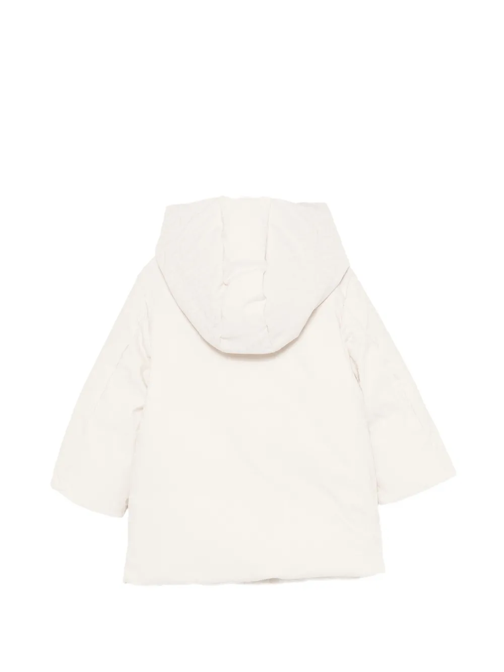 Emporio Armani Kids Donsjack met monogram en capuchon Beige
