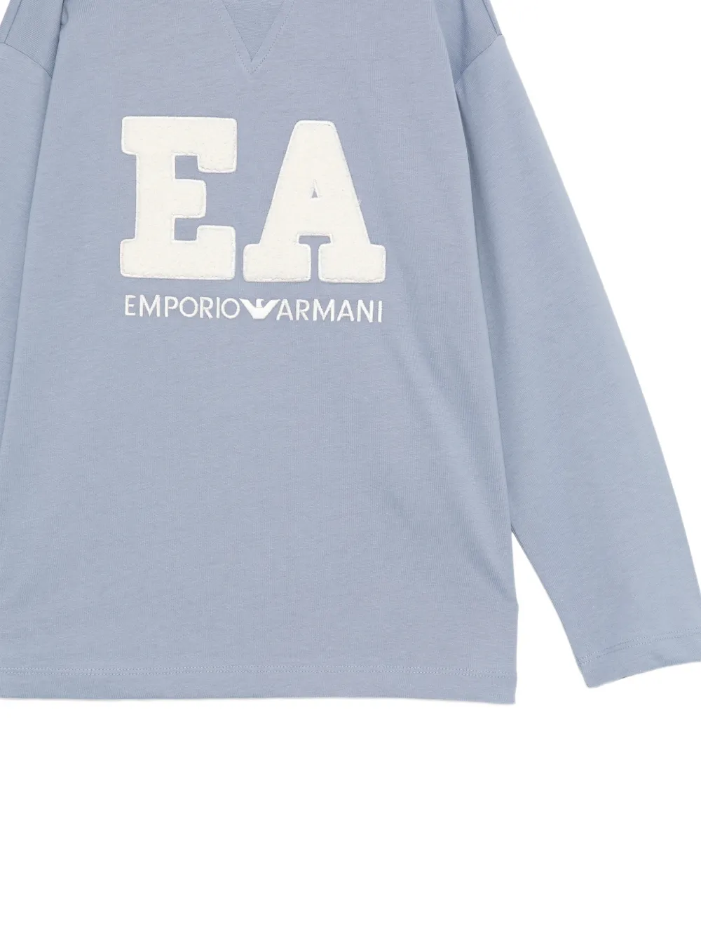 Emporio Armani Kids T-shirt met lange mouwen en logo-print Blauw
