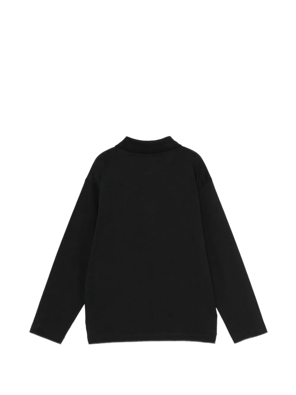 Emporio Armani Kids logo-embroidered long-sleeve polo shirt Zwart