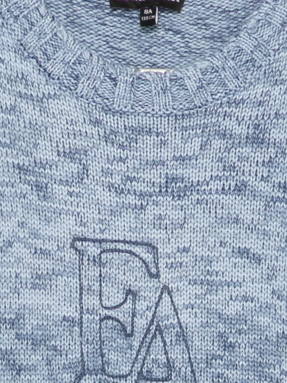Emporio Armani Kids Mélange trui met geborduurd logo Blauw