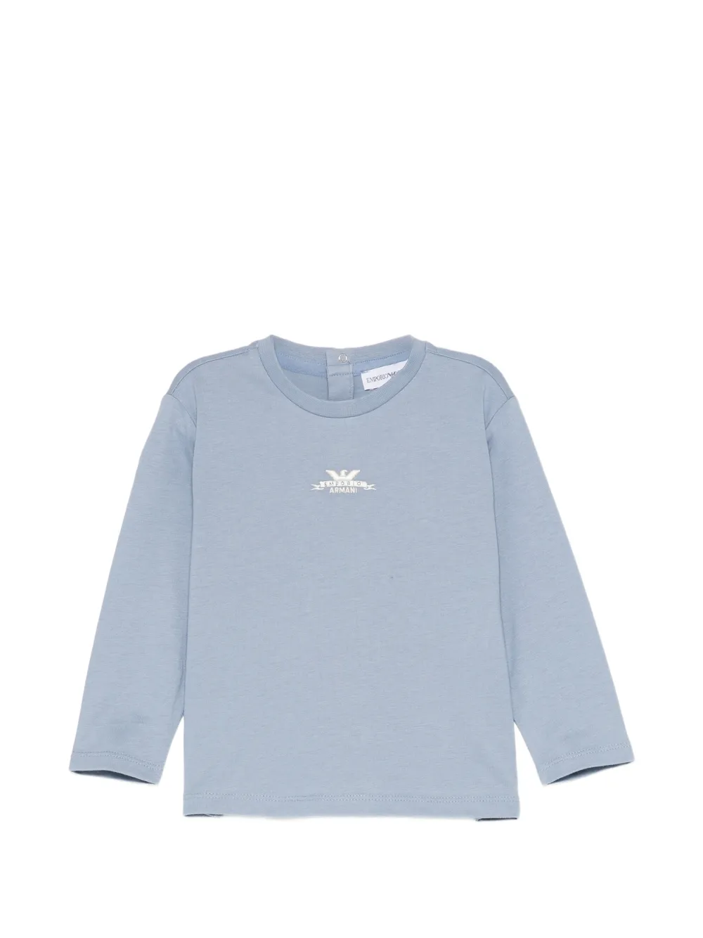 Emporio Armani Kids logo-embroidered long-sleeve T-shirt - Blu