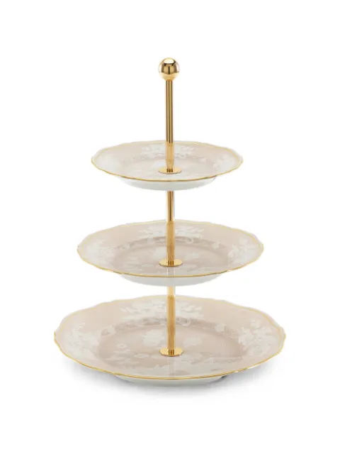 GINORI 1735 three-tier floral-print serving stand