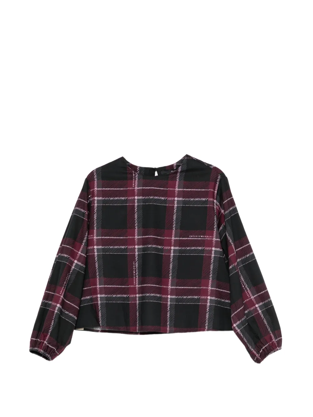 Emporio Armani Kids tartan-print blouse - Schwarz