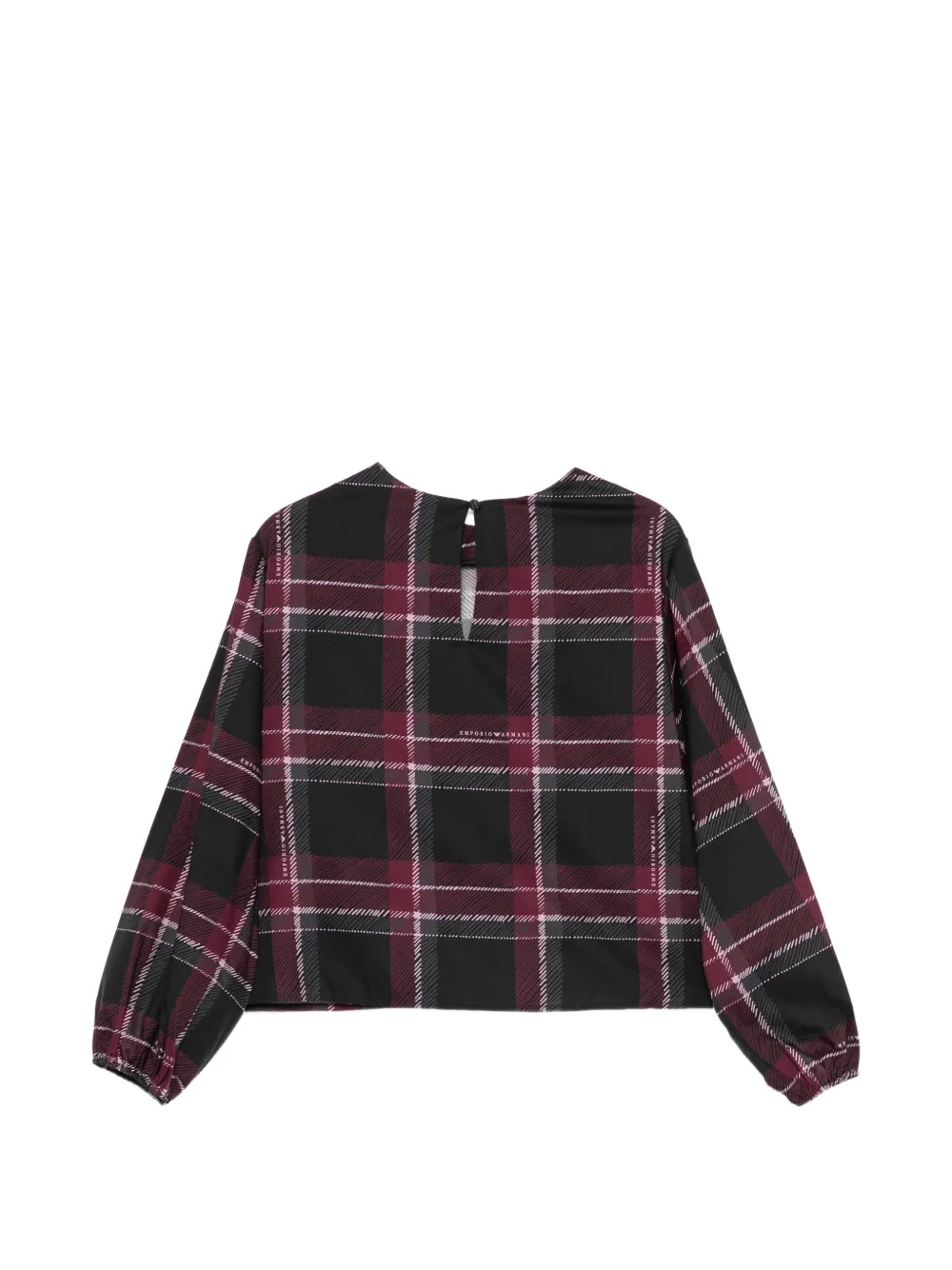 Emporio Armani Kids tartan-print blouse Zwart