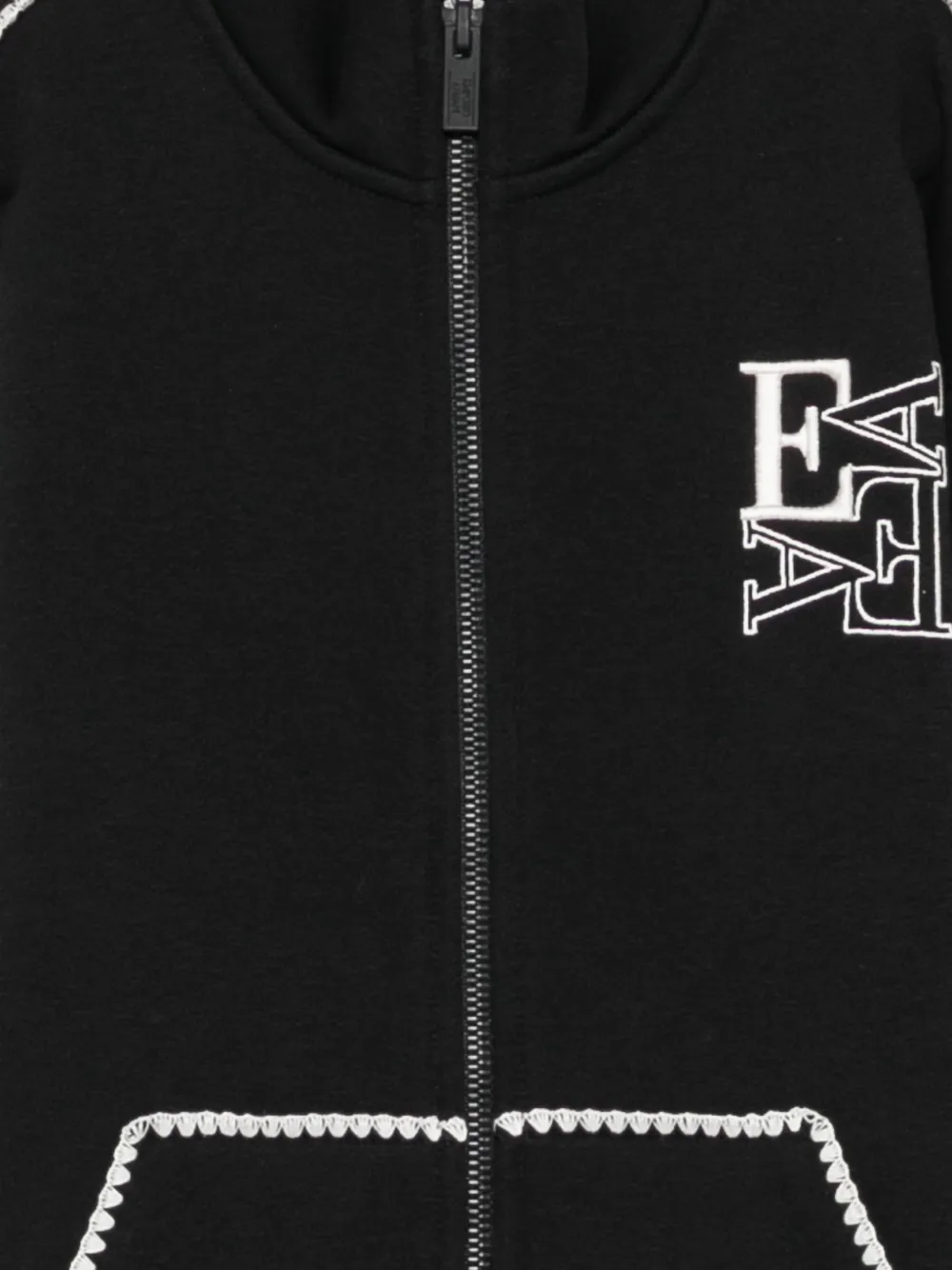 Emporio Armani Kids Jack met geborduurd logo en rits Zwart