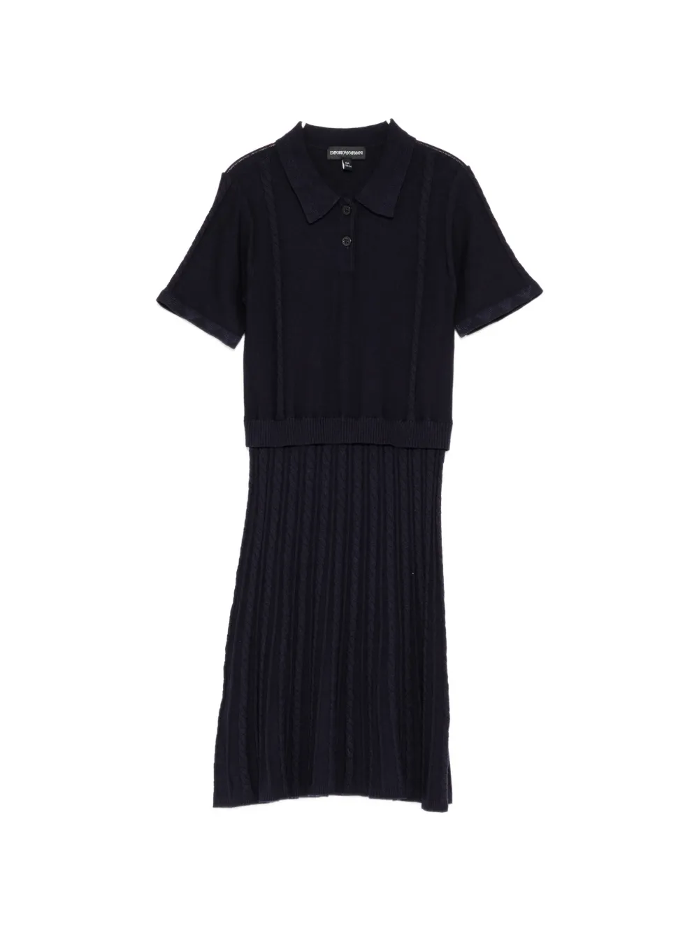 Emporio Armani Kids cable-knit polo dress - Blu