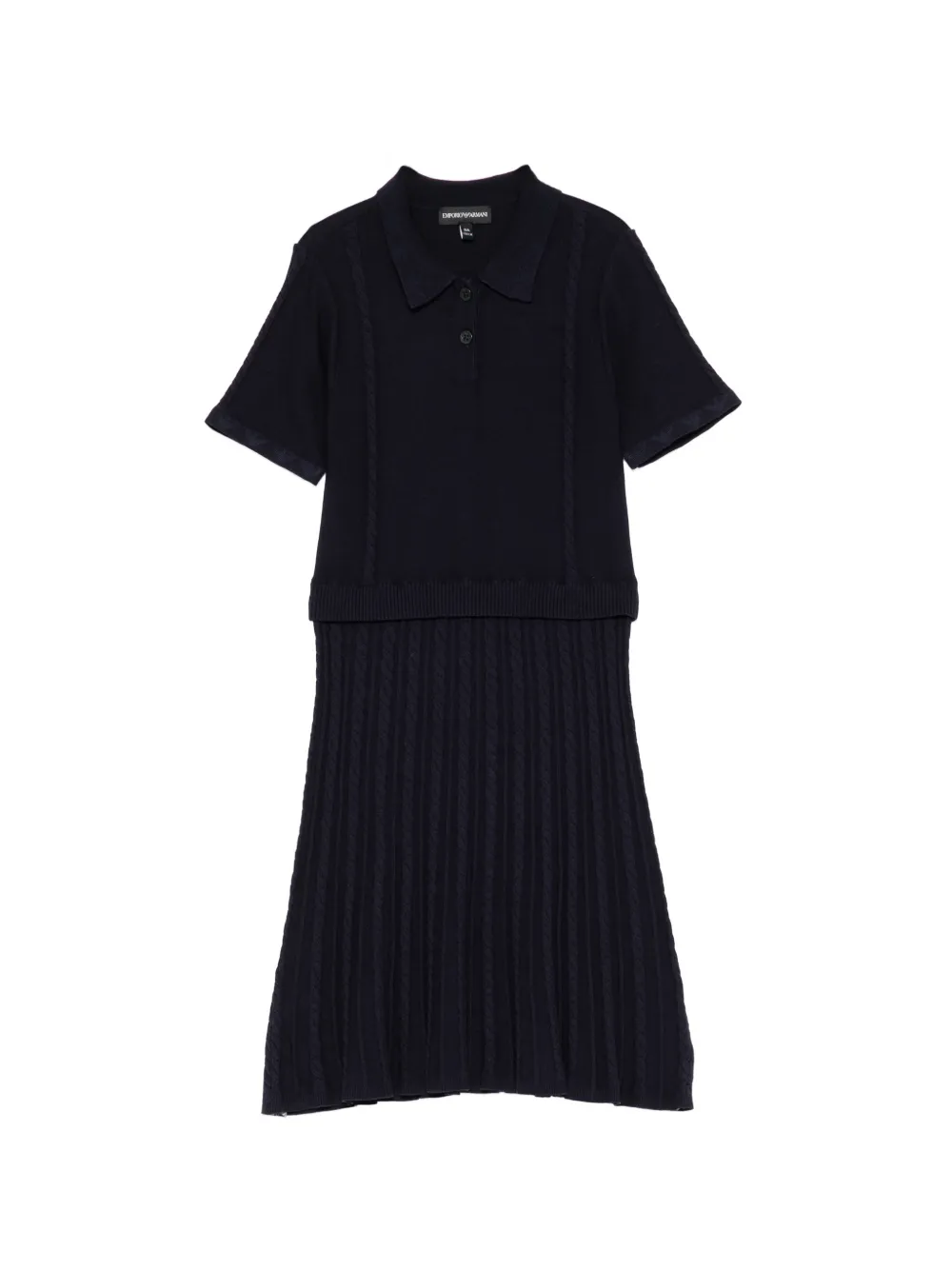 Emporio Armani Kids robe-polo en maille torsadée - Bleu