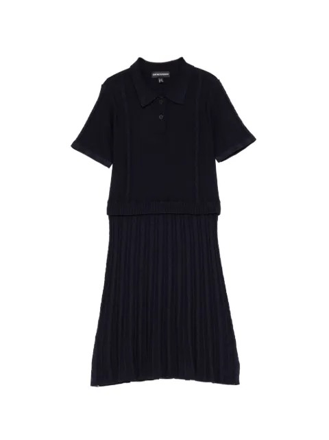 Emporio Armani Kids robe-polo en maille torsadée