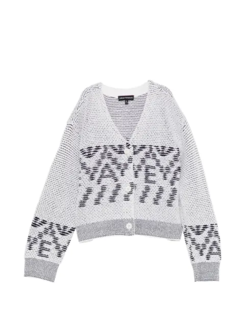 Emporio Armani Kids intarsia-knit logo cardigan