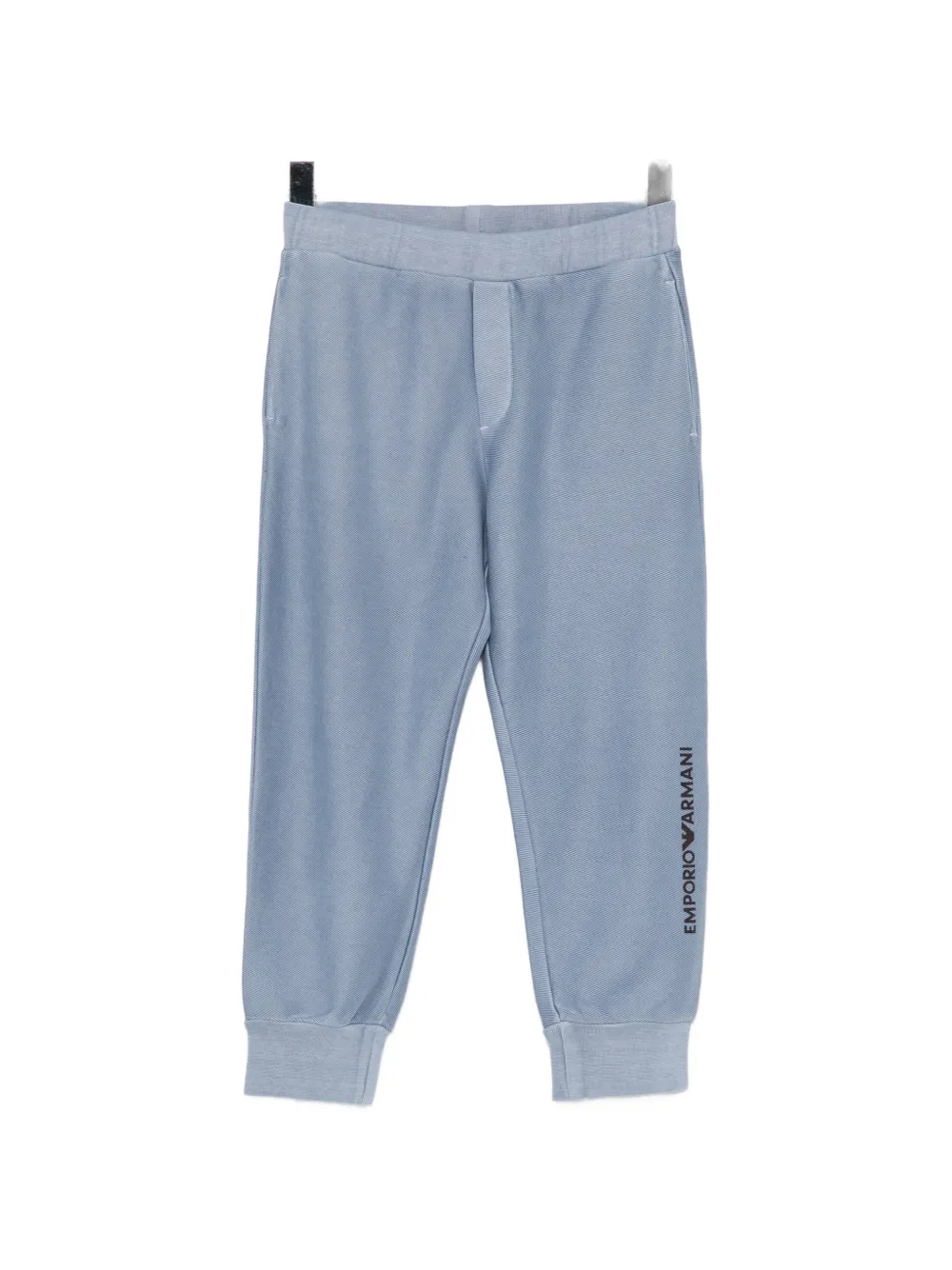 Emporio Armani Kids diagonal logo-print track pants - Blu