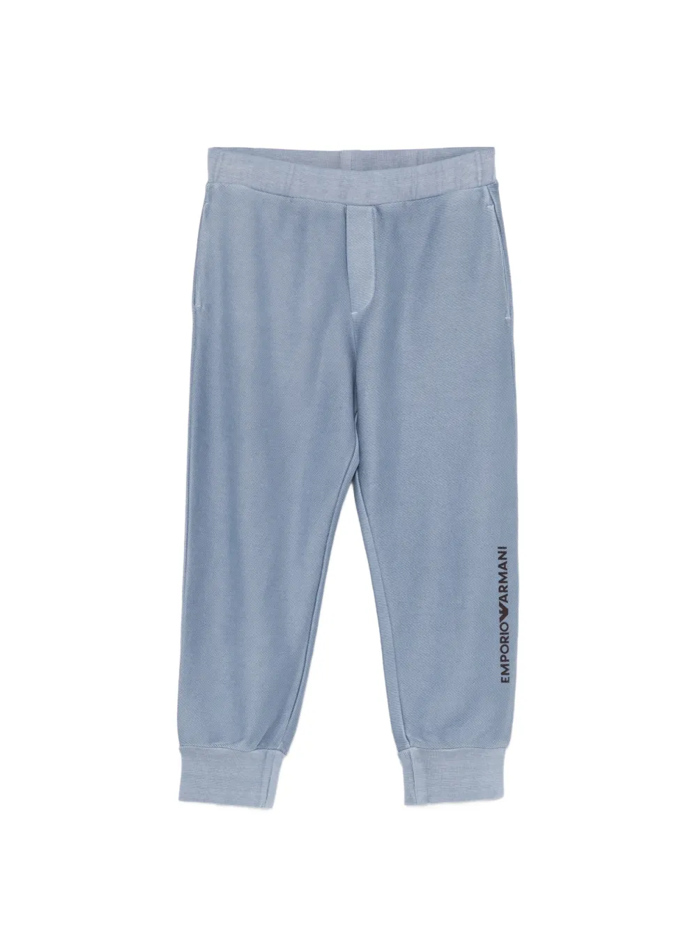Emporio Armani Kids diagonal logo-print track pants - Blu