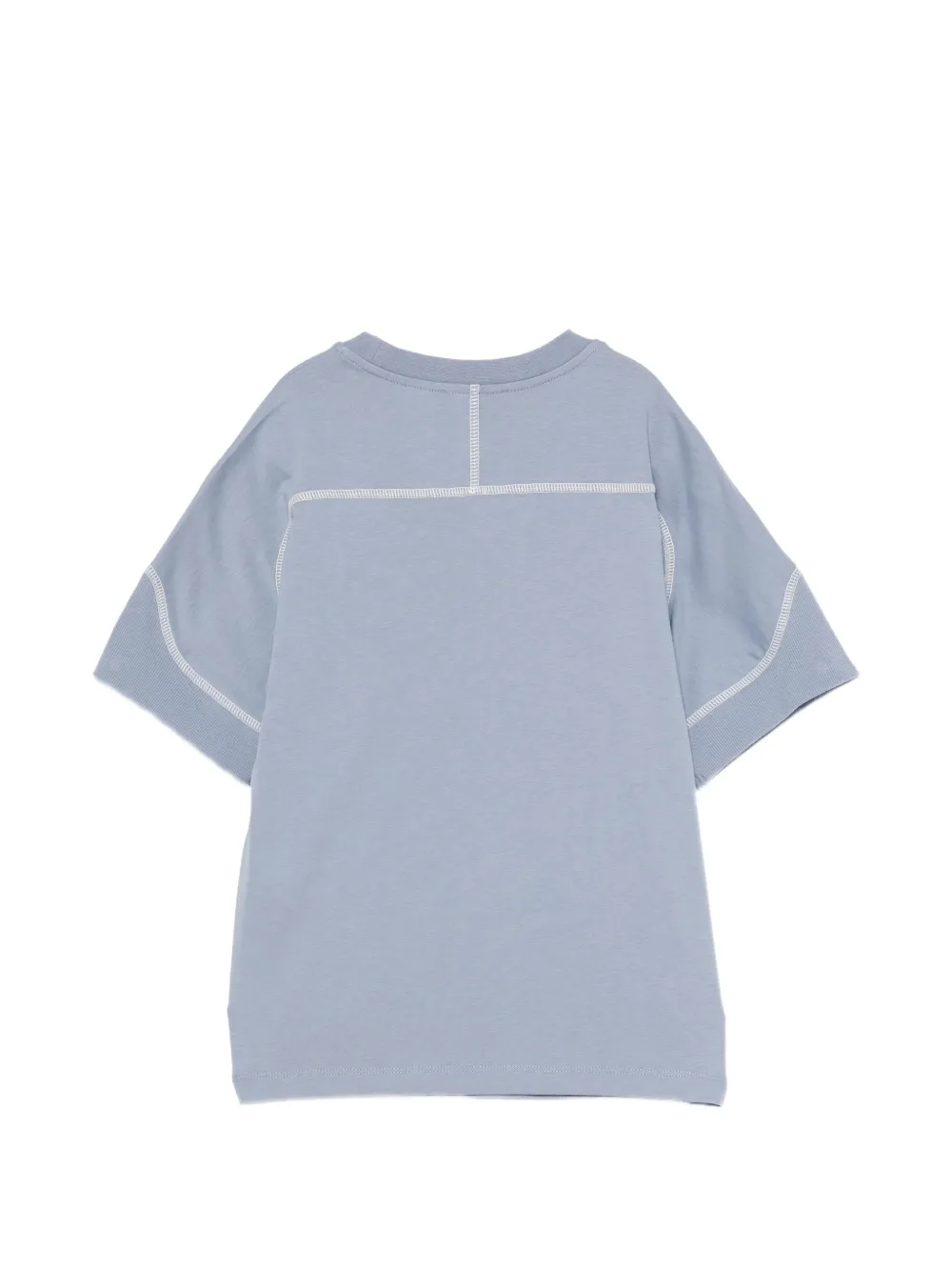 Emporio Armani Kids T-shirt met logo-patch en contrasterende stiksels Blauw