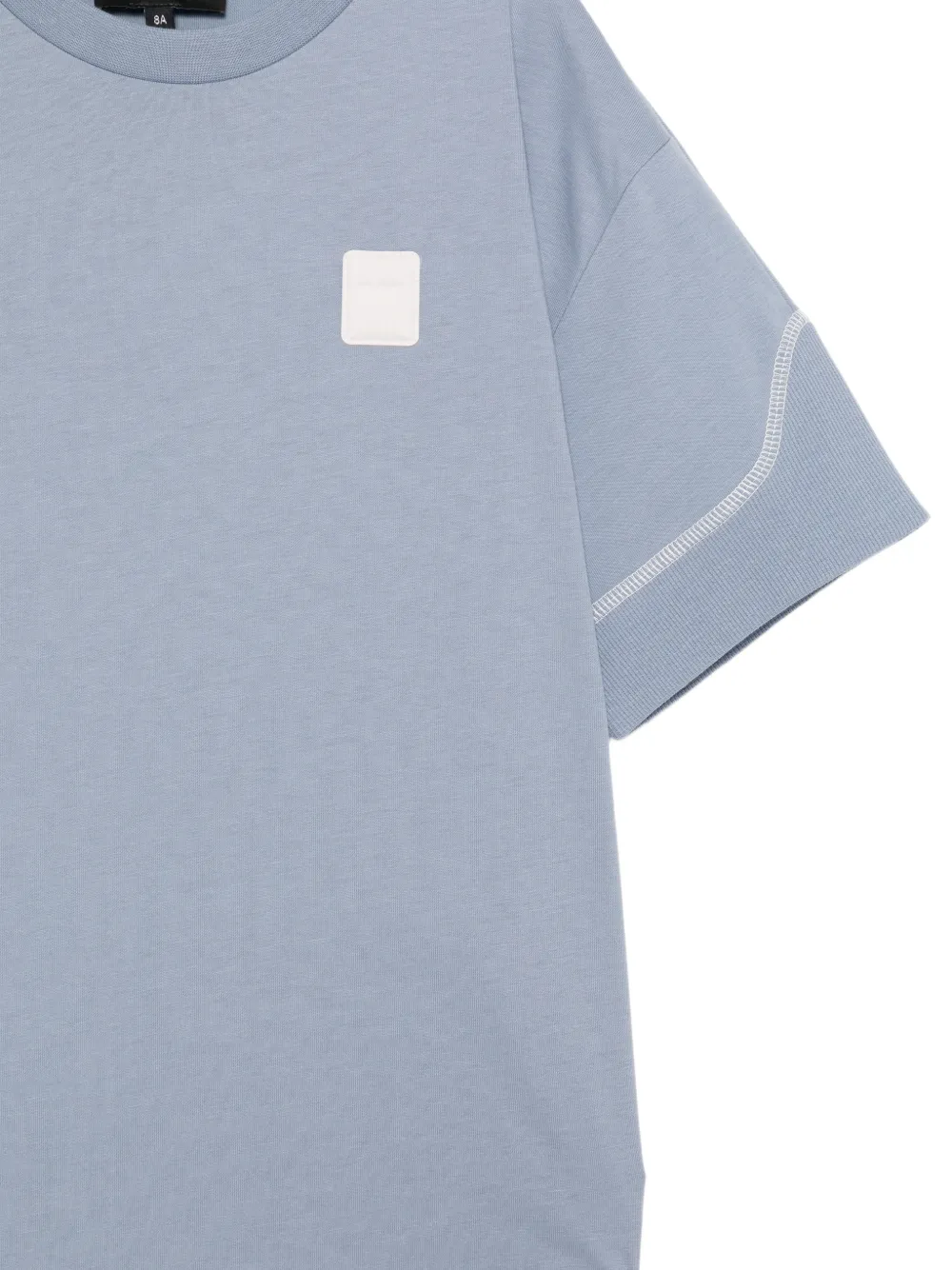 Emporio Armani Kids T-shirt met logo-patch en contrasterende stiksels Blauw