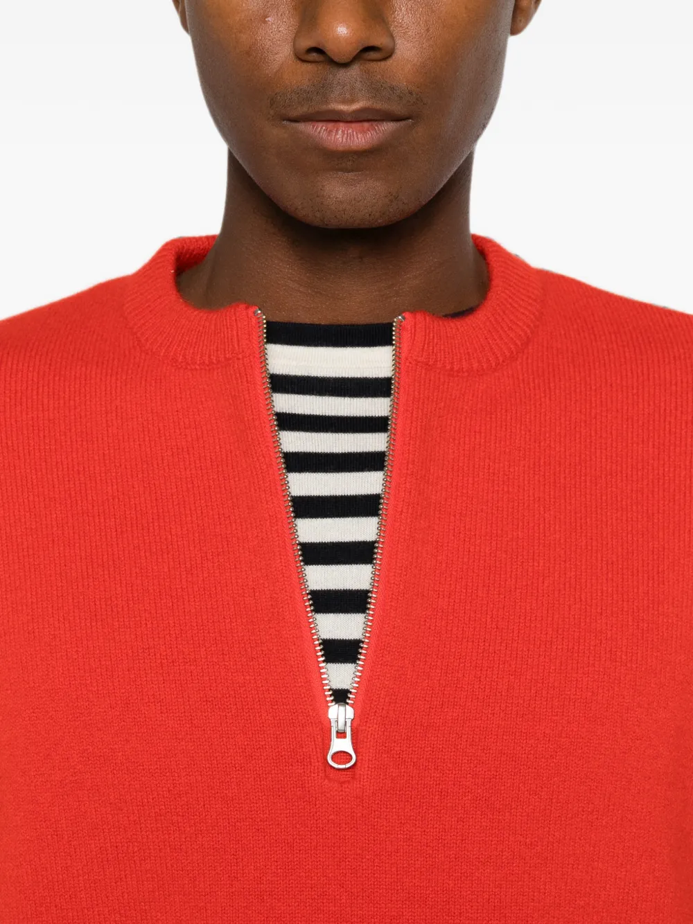 extreme cashmere Like trui met kwartrits Rood