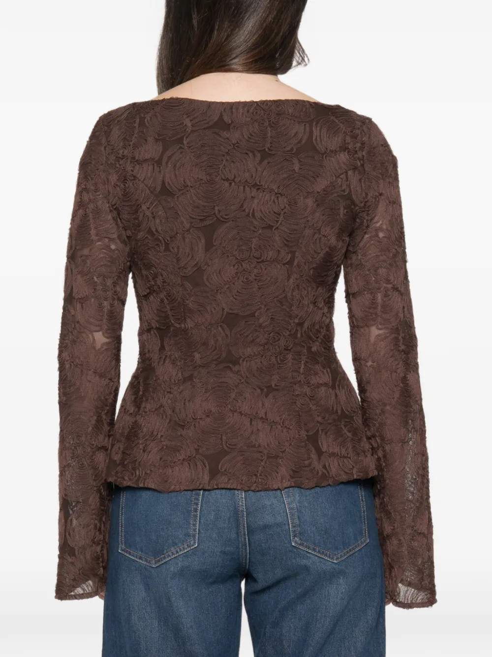 ROTATE BIRGER CHRISTENSEN Shirt met ruches Bruin