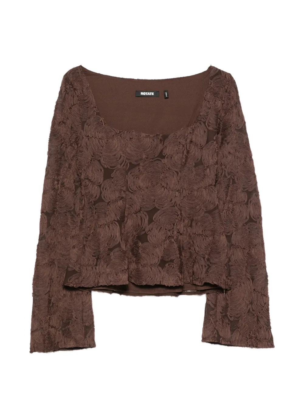 ROTATE BIRGER CHRISTENSEN floral-appliqué blouse - Marrone