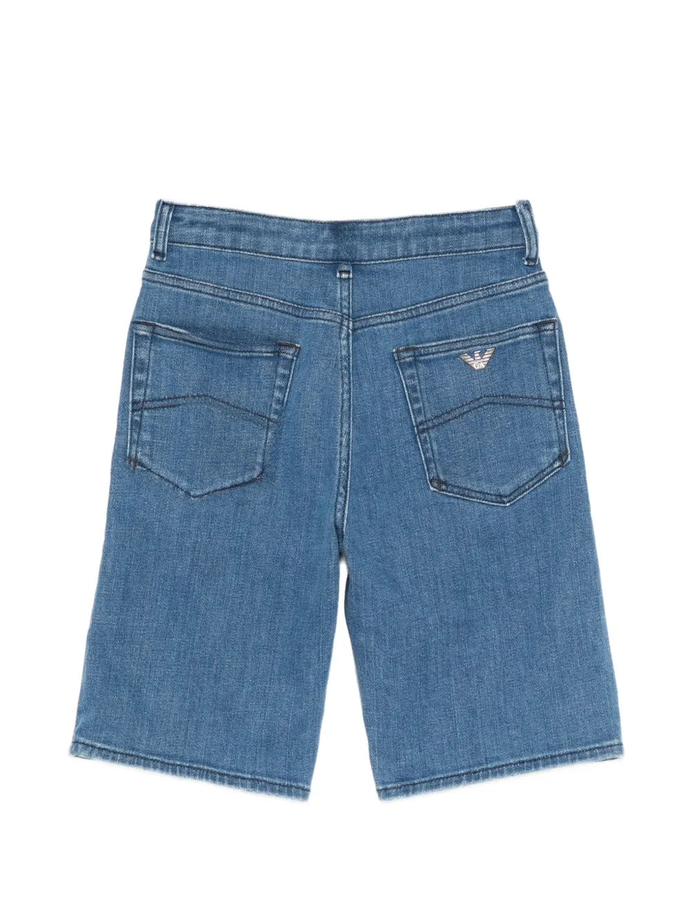 Emporio Armani Kids Spijkershorts met logopatch Blauw