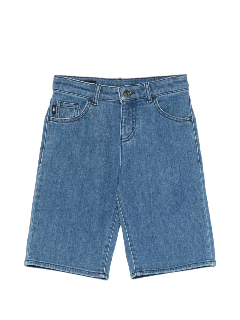 Emporio Armani Kids Jeans-Shorts mit Logo-Patch - Blau