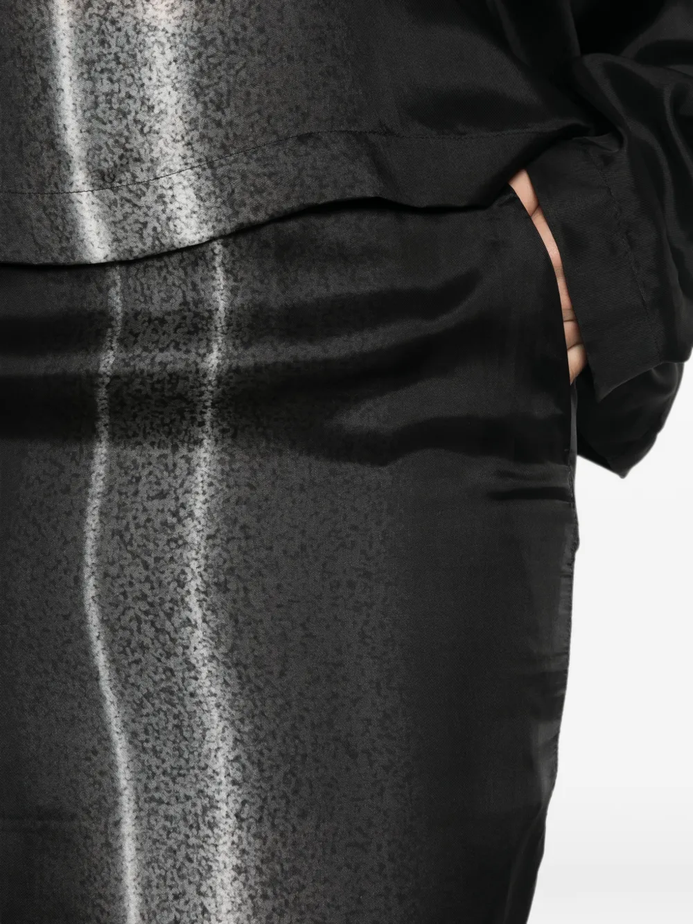 Rick Owens Maxi-rok met kleurverloop en ruches Zwart