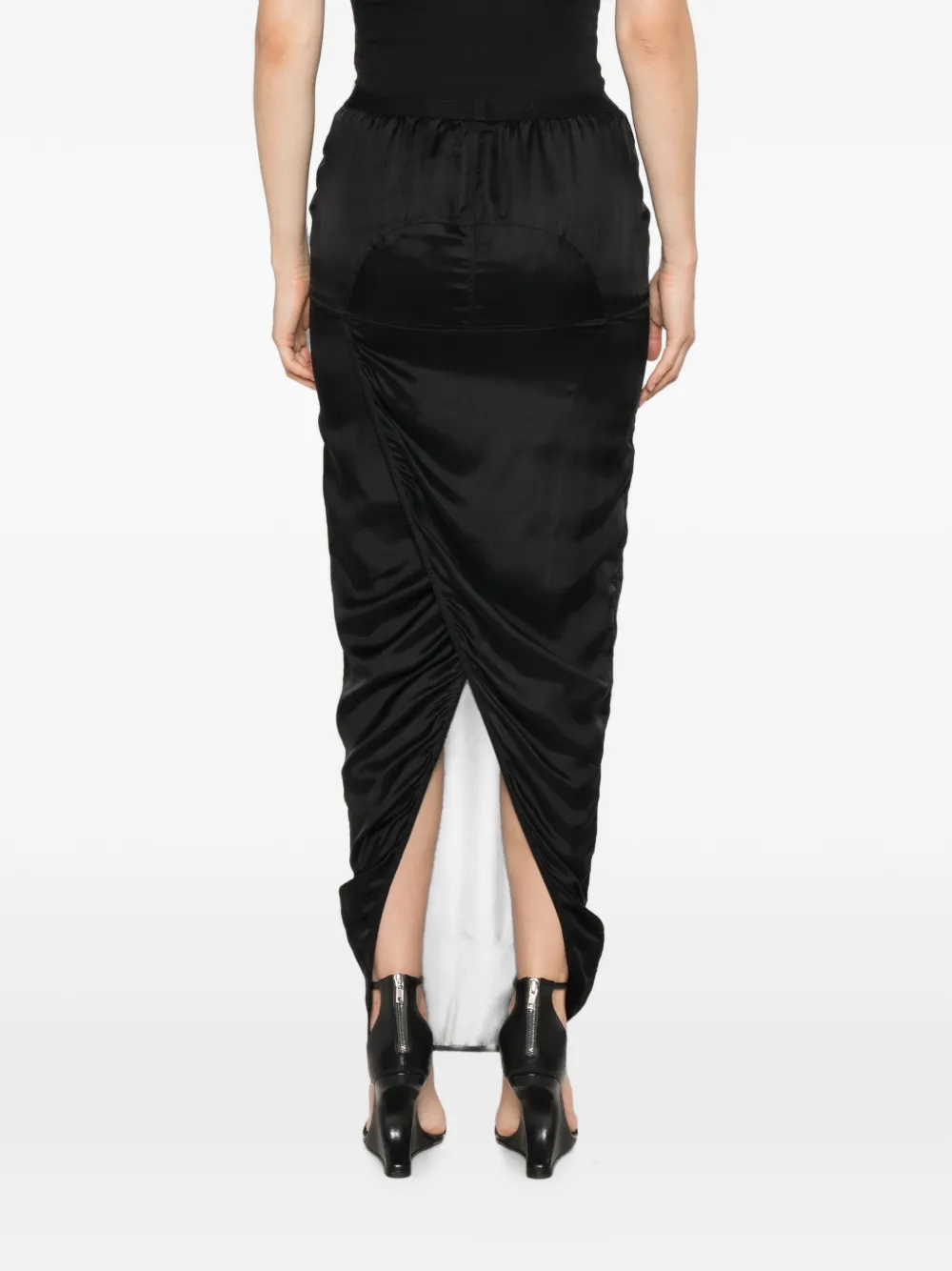 Rick Owens Maxi-rok met kleurverloop en ruches Zwart