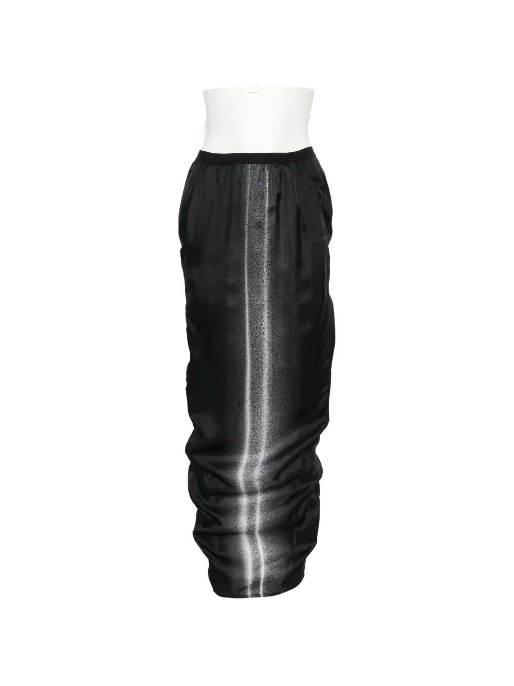 Rick Owens gradient-effect ruched-detail maxi skirt - Schwarz