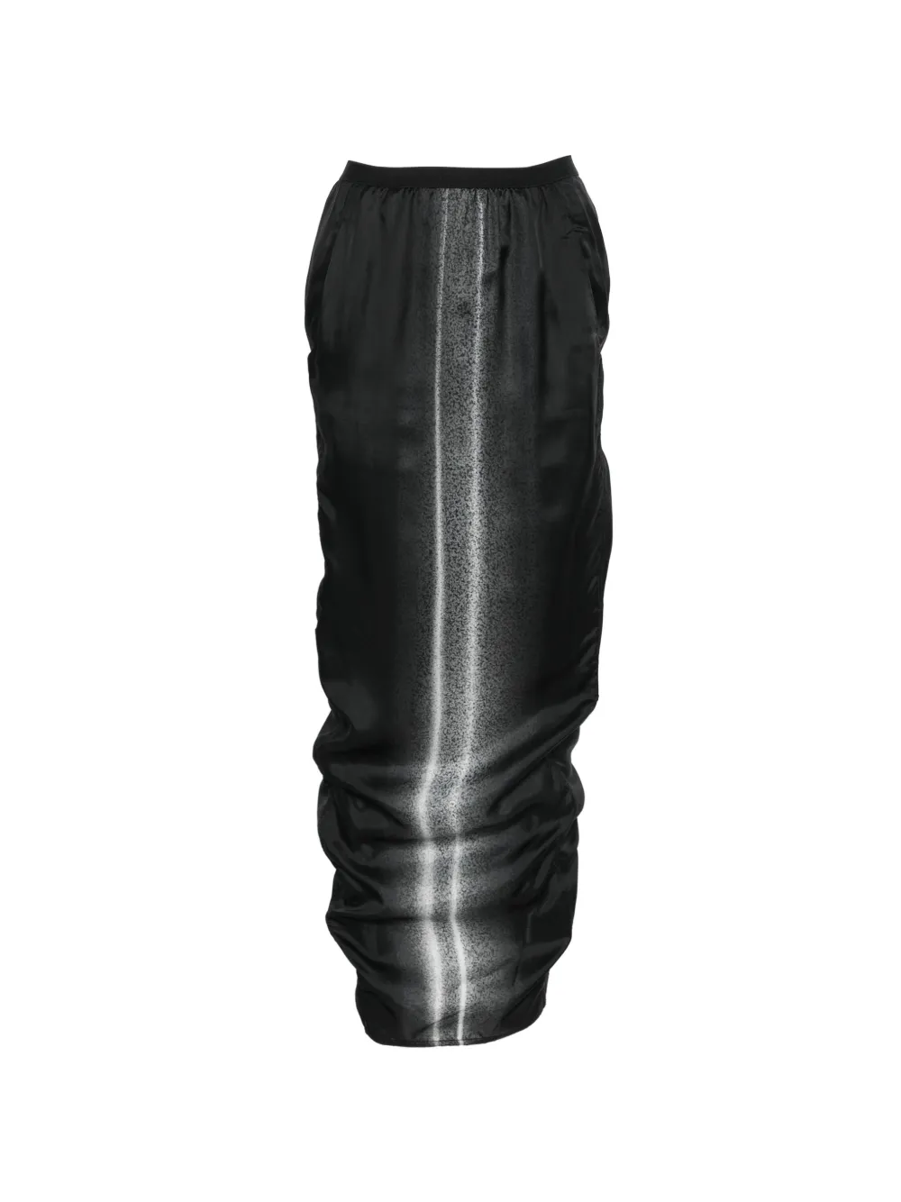 Rick Owens gradient-effect ruched-detail maxi skirt - Nero