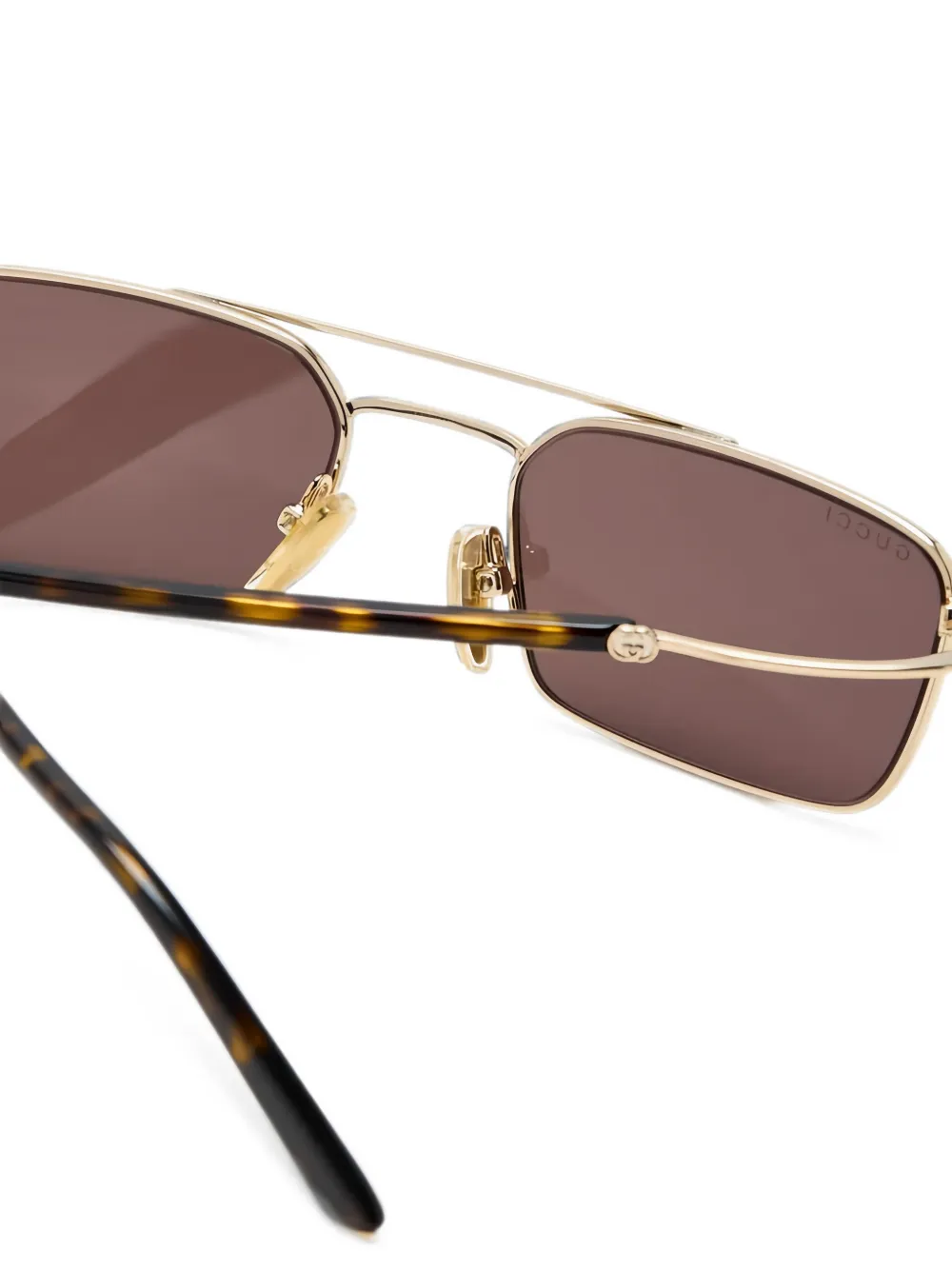 Gucci Eyewear Zonnebril met vierkant montuur Goud