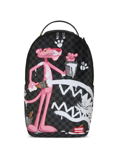 sprayground kid Pink Panther Painting check-pattern backpack