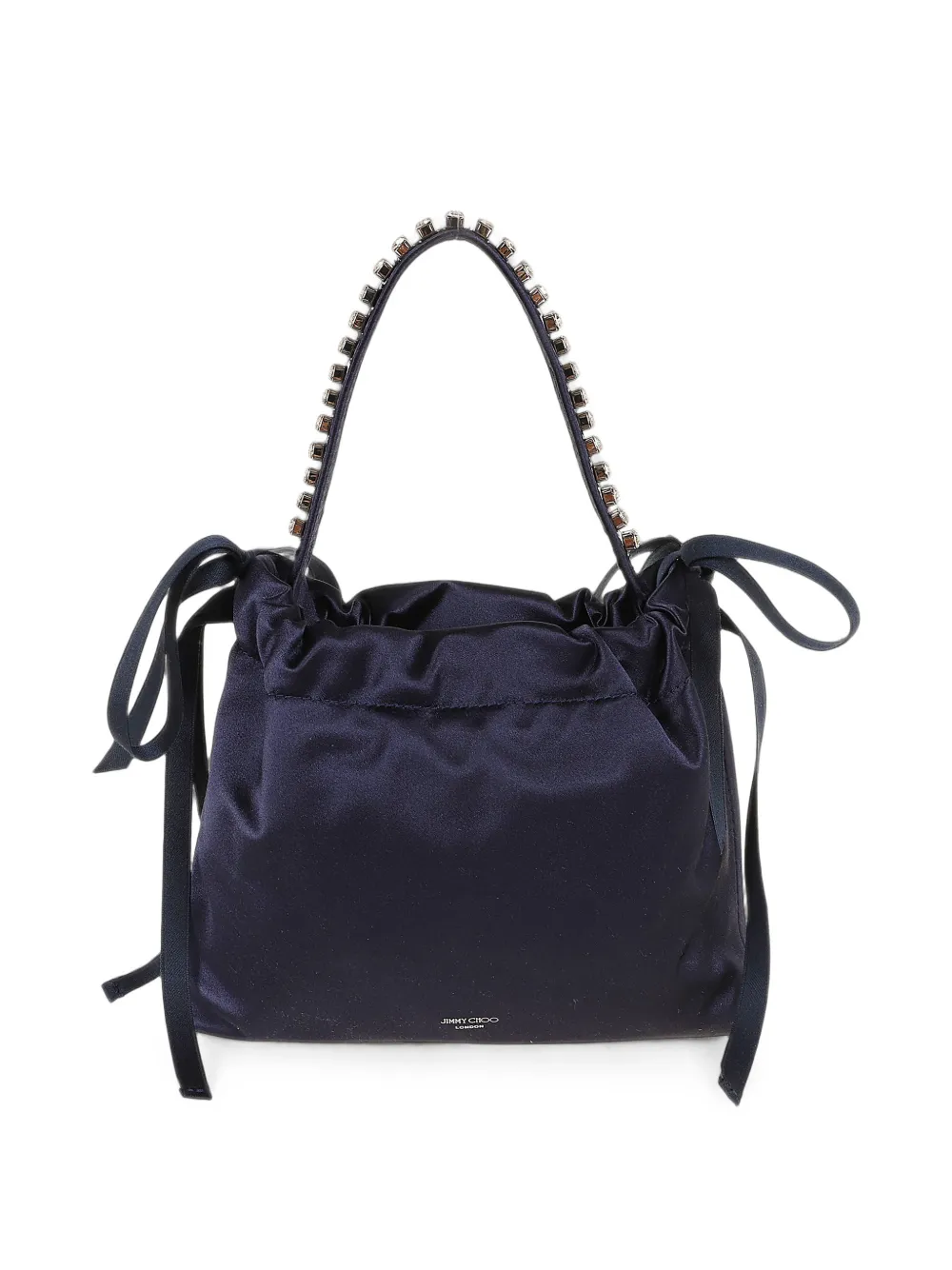 Jimmy Choo Clutch verfraaid met kristallen en strikdetail Blauw