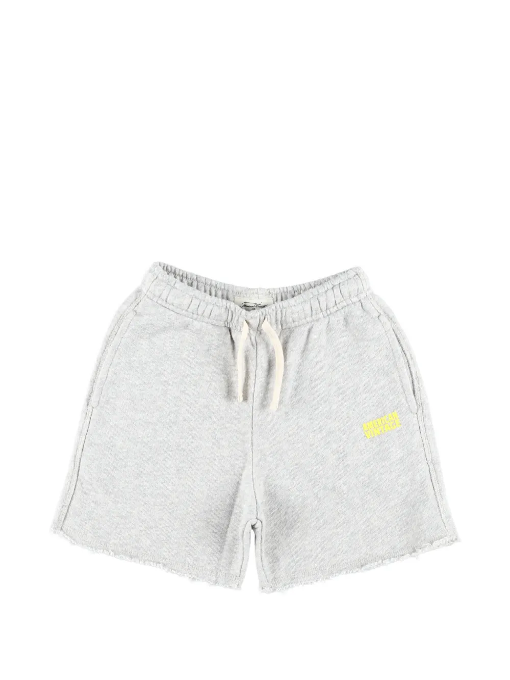 American Vintage Kids Kodytown logo-print raw-cut shorts - Grigio