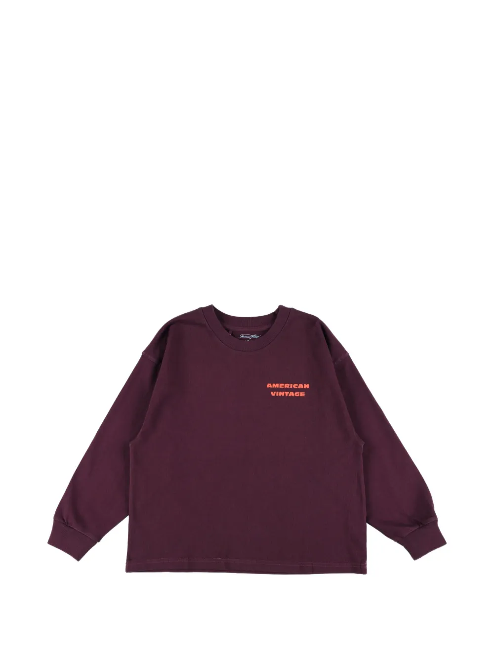 American Vintage Kids Fizvalley logo-print long-sleeve T-shirt - Viola