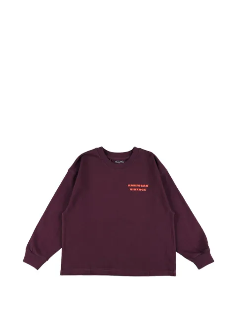 American Vintage Kids Fizvalley logo-print long-sleeve T-shirt