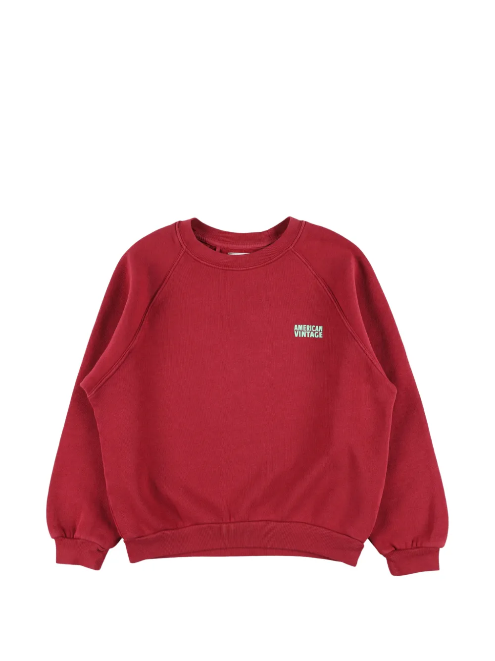 American Vintage Kids Izubird logo-print raglan-sleeve sweatshirt - Rosso