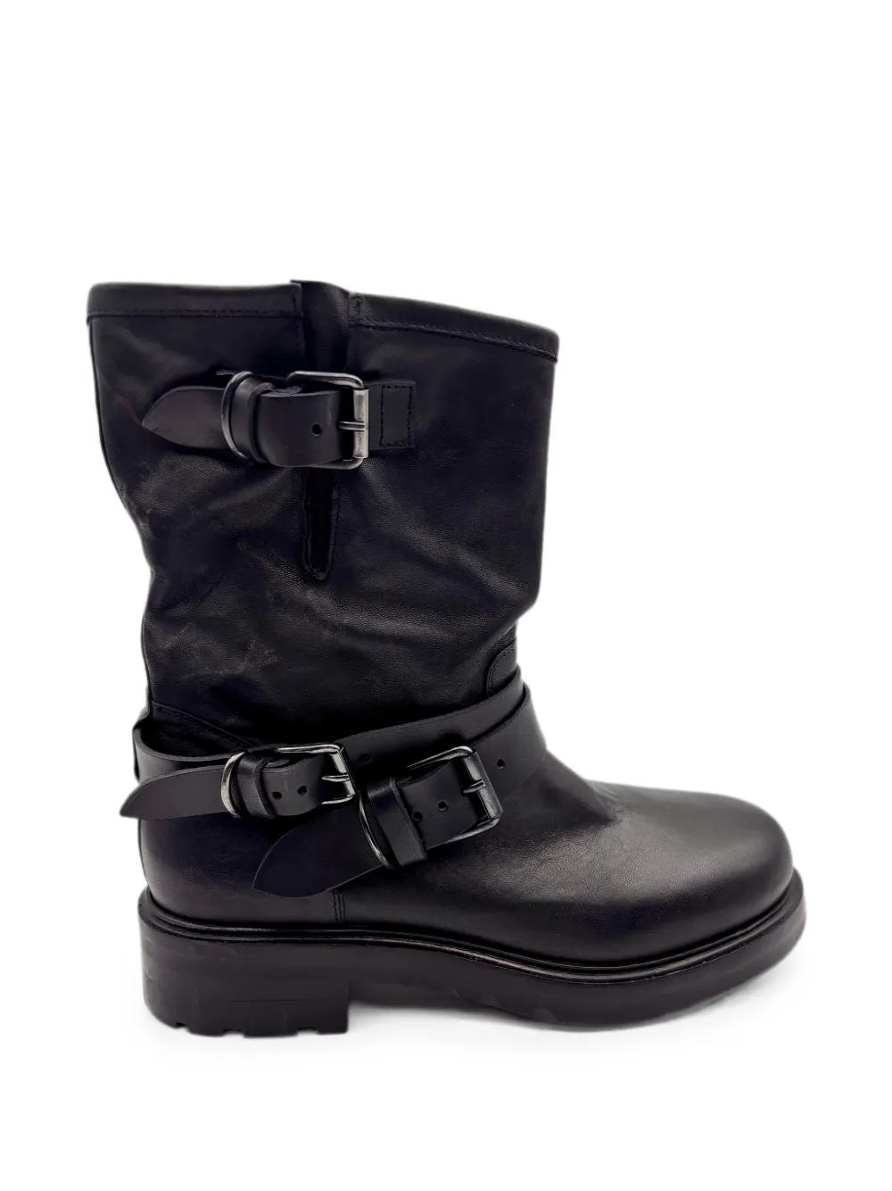 Strategia shoes buckle-detail leather boots Zwart