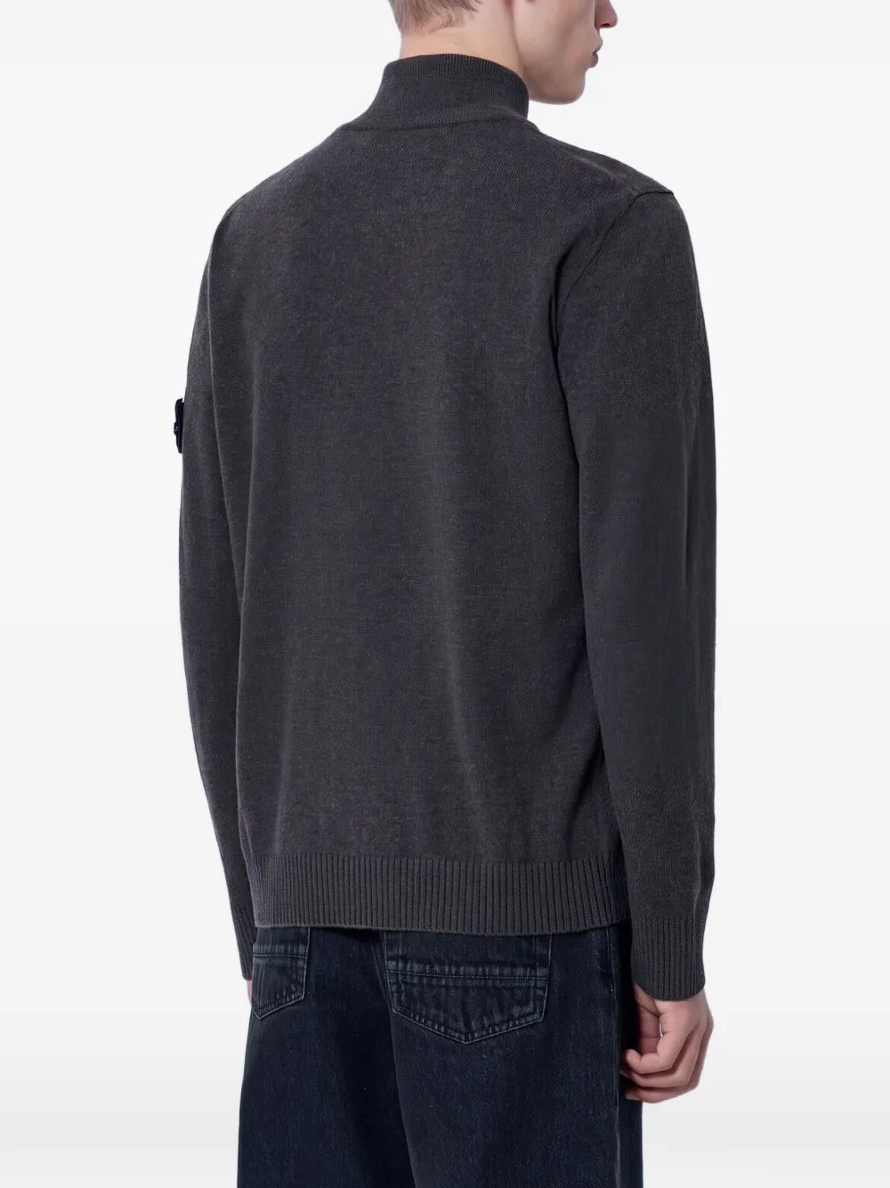 Stone Island Trui met logopatch Bruin