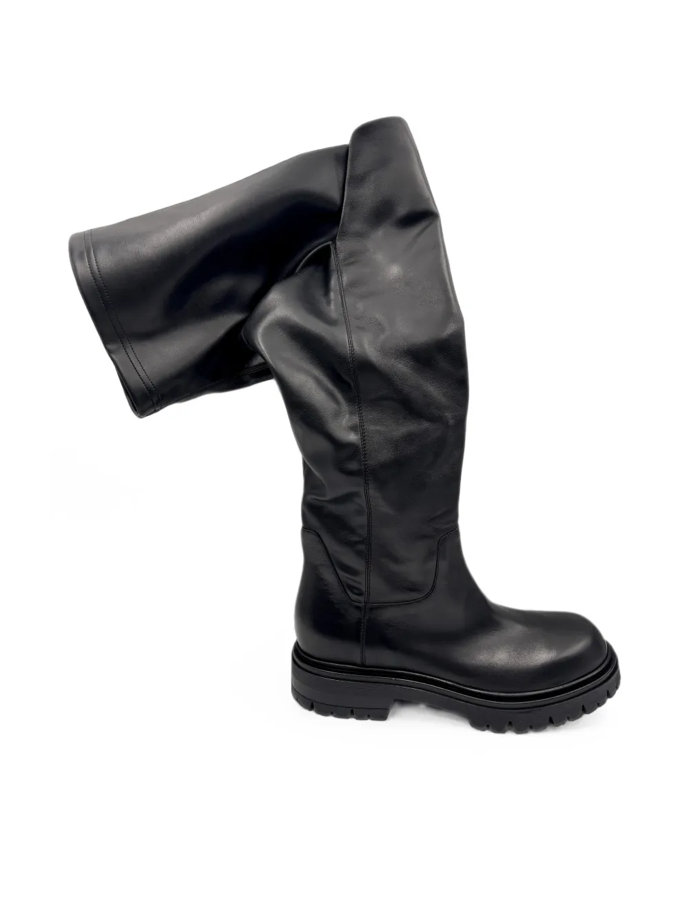 Strategia Shoes Over-the-knee Lug-sole Boots In Multi