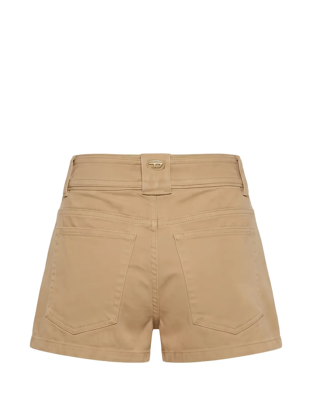 Diesel Shorts met logo-plakkaat en ceintuur Beige