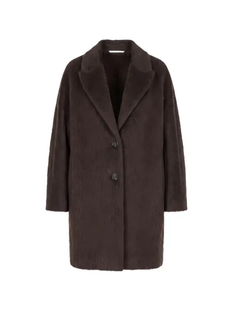 Peserico brushed notched-lapel coat
