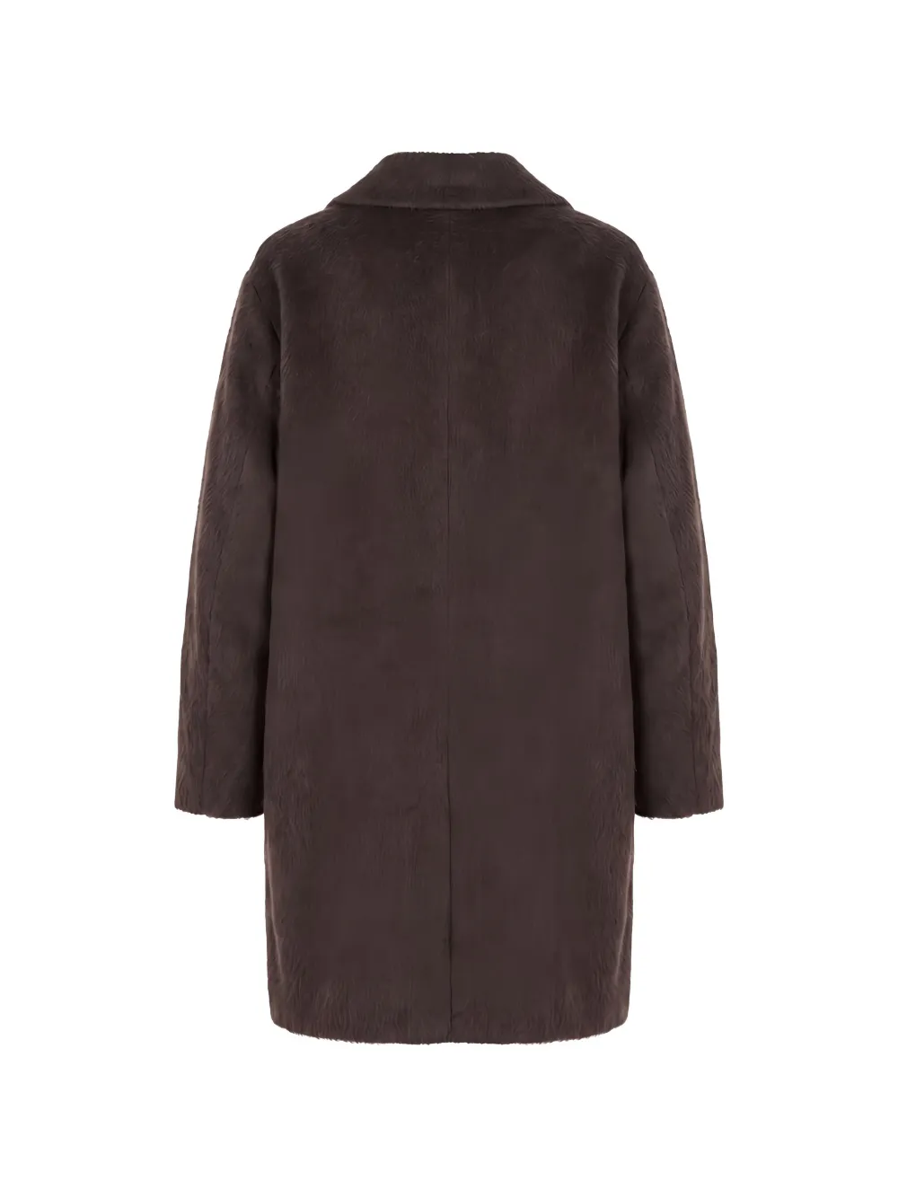 Peserico Geborstelde jas met gekerfde revers Bruin