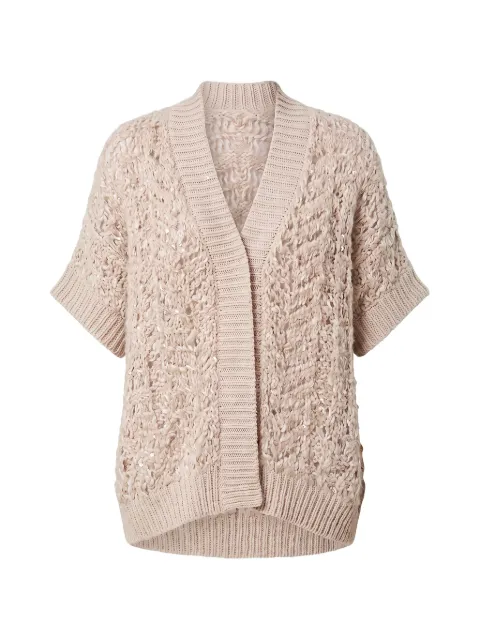 Peserico sequin-embellished herringbone cape