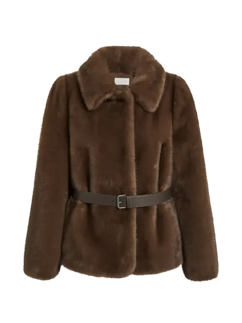 P.A.R.O.S.H. belted faux-fur jacket