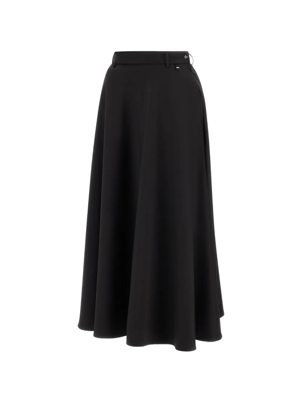 Herno Flared midi-rok met knoopdetail Zwart