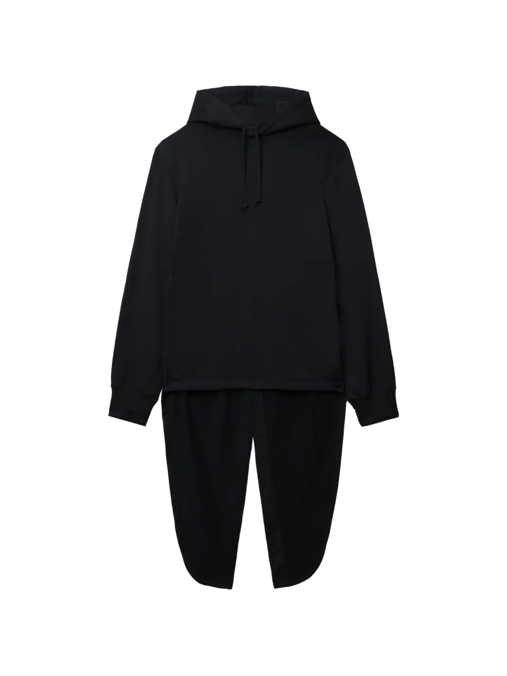 Comme des Garçons Homme Plus panelled drawstring hoodie Zwart