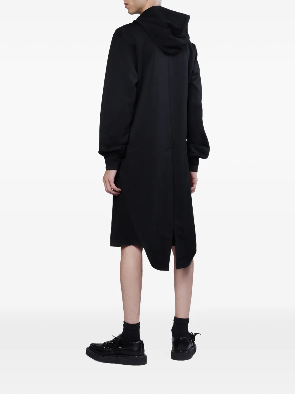 Comme des Garçons Homme Plus panelled drawstring hoodie Zwart