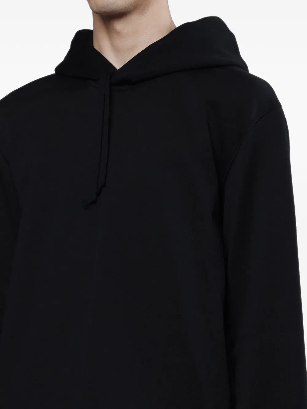 Comme des Garçons Homme Plus panelled drawstring hoodie Zwart