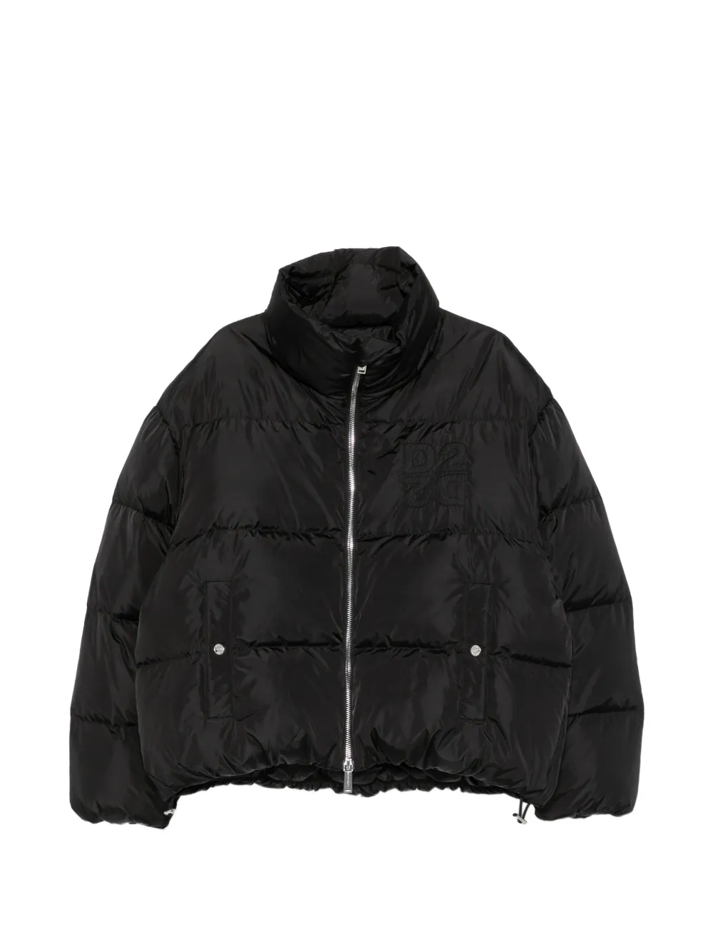 DSQUARED2 quilted high-neck puffer jacket Zwart