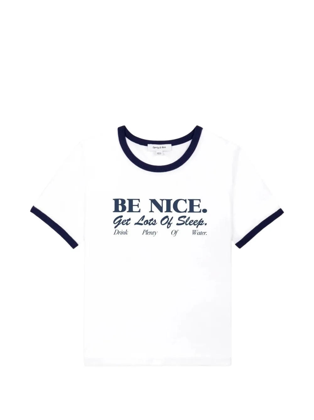 Sporty & Rich Be Nice Soft Ringer T-shirt - Weiß