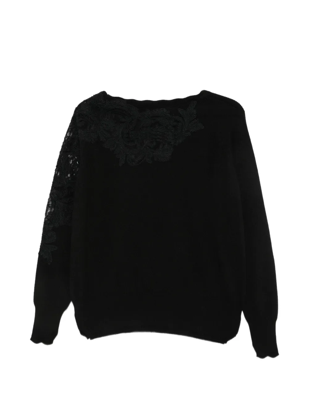 Ermanno Scervino lace-panelled cashmere sweater